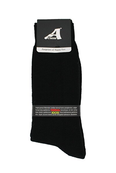A CLASSE Thermal/Thermal Towel Black Thick Winter Men's Socks