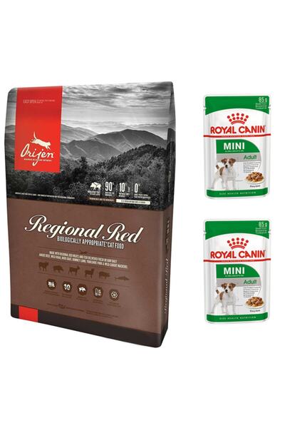 Orijen Regional Red Köpek Maması 2 kg + Royal Canin Mini Yetişkin Yaş Köpek M...