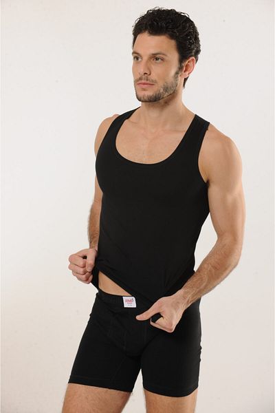 Hmd Men's Sports Undershirt 701 - Black Cotton and Lycra Comfortable Texture