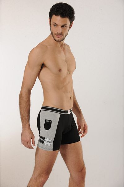 Hmd Ανδρικό 3 Πακέτο Βαμβακερό Μαύρο Lycra Χρώμα Λεπτομερές Boxer, Άνετη Υφή