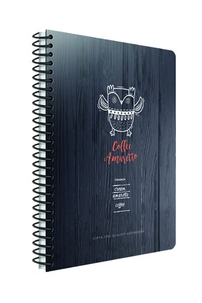 Gıpta Coffee Book Spiral Hard Cover 120 Yp 19x26 Cm Notebook Checkered Coffee Amaretto
