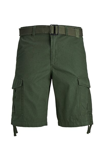 Jack & Jones Ανδρικό σορτς Cargo από καμβά χακί Bermuda