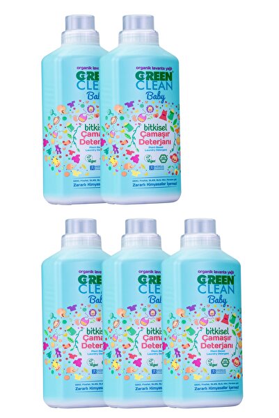 Green Clean U Baby Çamaşır Deterjanı 1 Lt. 5' Li Set