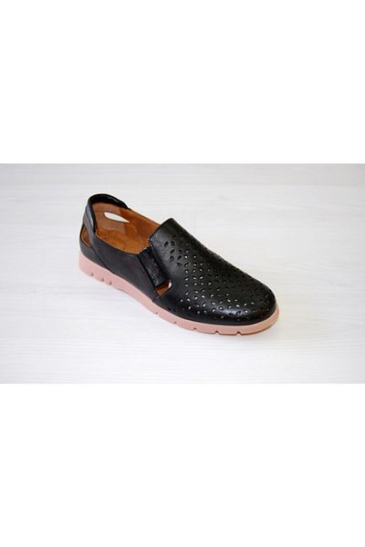 Geppetto Piolet Women's Black Leather Rubber Zenne Ballerinas 5039