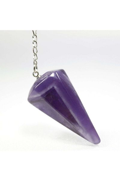 ILGIN DOĞAL TAŞ TAKI Amethyst Natural Stone Pandula - Reiki Pendulum