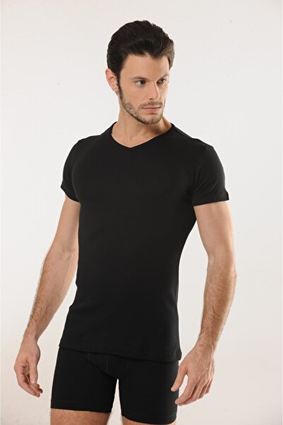Hmd Men's Cotton Black V-Neck Tank & Lycra Comfortable Texture