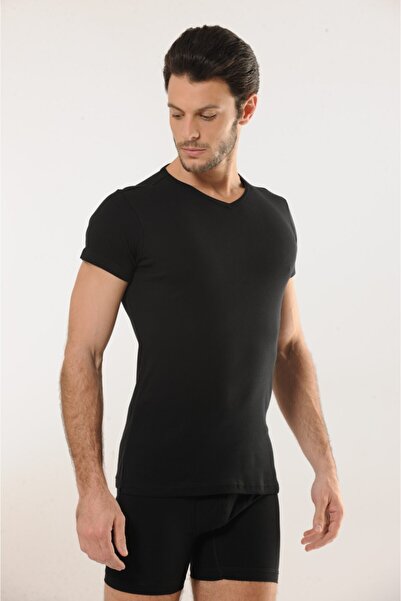 Hmd Men's Cotton Black V-Neck Tank & Lycra Comfortable Texture