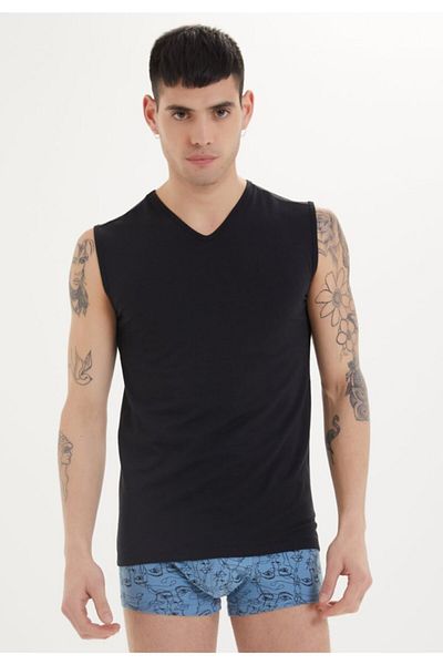 WESTMARK LONDON Men's Pima V-collar Athlete Black