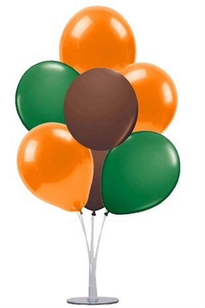 Çemrek Süs Parti Safari Colors Balloon Stand - 1 Stand and 10 Metallic Balloons