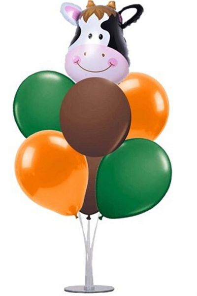 Çemrek Süs Parti Safari Balloon Stand - 1 Stand and 10 Metallic Balloons and 40 cm Foil Balloons
