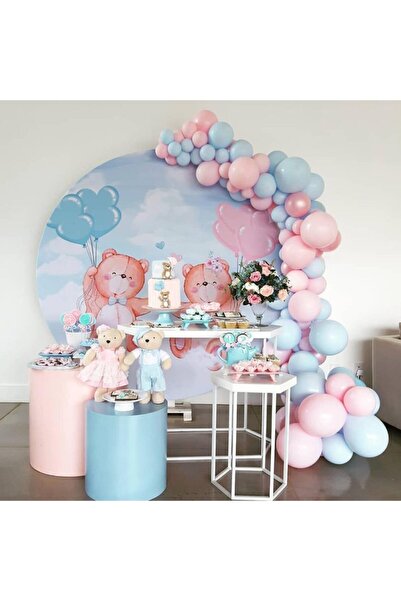 Çemrek Süs Parti Pink Blue Balloon Chain - 100 Balloons, 5 m Chain Apparatus ...