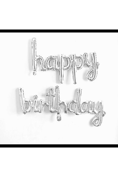 Çemrek Süs Parti Silver Happy Birthday Foil Balloon