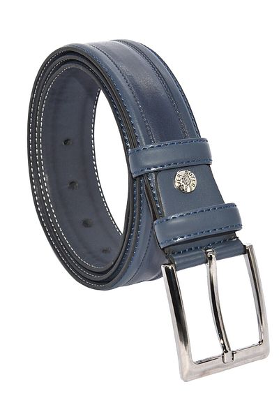 Süzer Deri Navy Blue Faux Leather Patterned Model 3.5 cm Classic Belt - 8045-61