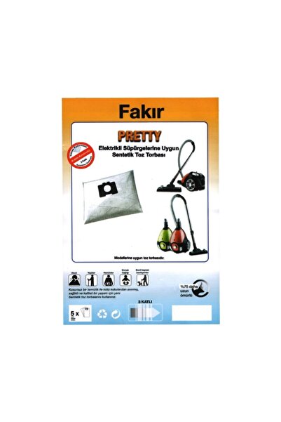 Fakir Pretty Uyumlu Süpürge Bez Toz Torbası 5 Adet