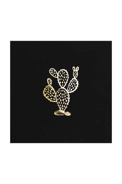 Story 33 سم 33 سم كُوز ذهبي مزخرف بالأشواك - 16 منديل ورق أسود