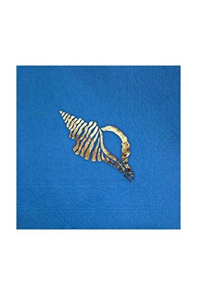 Story 33 سم ورق الذهب شكل صدف البحر مزخرف بموضوع بحري 16 قطعة من المناديل الو...