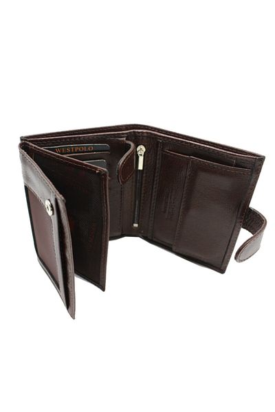 WEST POLO CÜZDAN Мъжки портфейл от естествена кожа West Polo 02p, кафяв