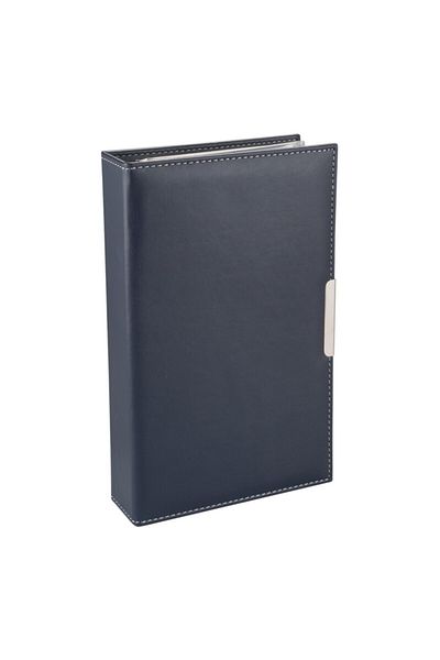 2K 4 Rows Indexed Business Card Holder with Faux Leather Mechanism and 192 Card Capacity
