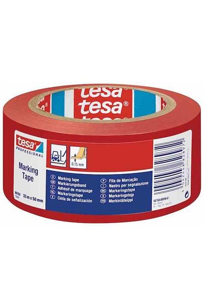 Tesa Location Marking Tape 50mm X 33m Warning Tape Red 60760-00096-15