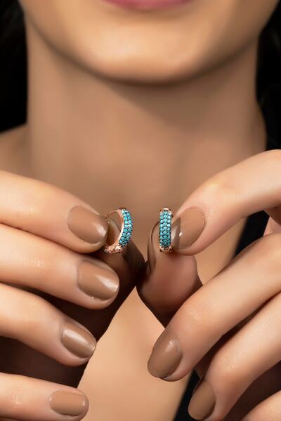 LINTERNA Gümüş Zirkon Taşlı " Çıtır Halka " Tasarım Küpe