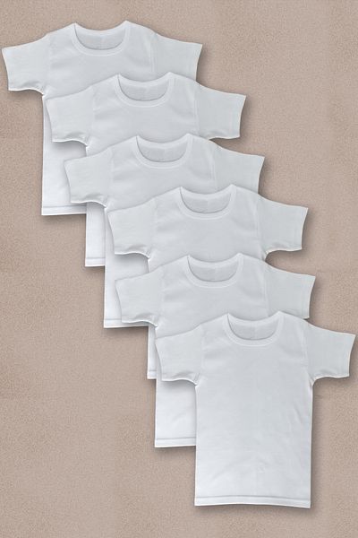 ali altun PRENS çamaşırları Boy's Combed Cotton Undershirt - 6 Pieces