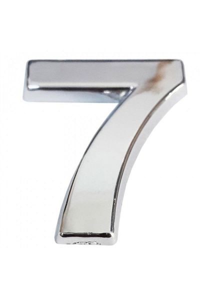 Cemax Size 7 Chrome Door Number Easy Assembly with Double Sided Tape