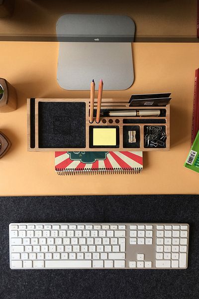 Fagus Wood Special Desktop Accessories and Phone Stand for Your Office, New Business Gifts, Desktop Organizer