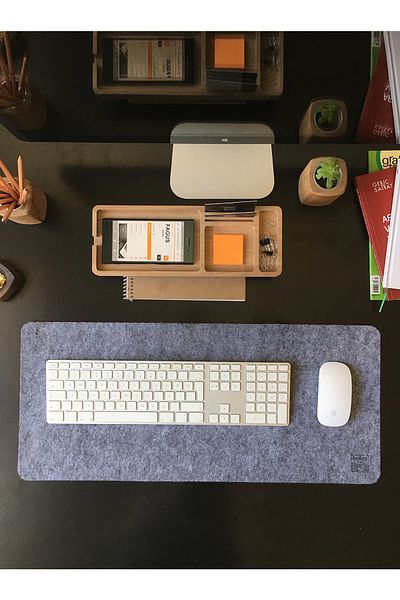 Fagus Wood Mini Table Mat (GREY) / Desktop Set / Laptop Pad
