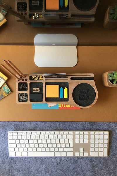 Fagus Wood Wooden Desktop Organizer Pen Holder Organizer, Office Accessories And Types, Promotional Office Gift