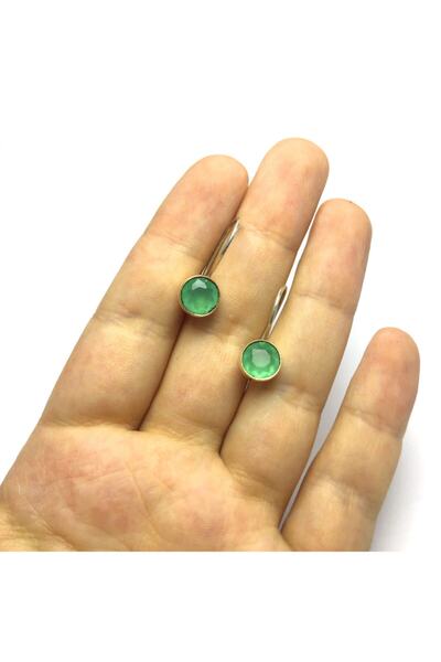 Midyat Nurtaş Gümüş Zümrüt Taşlı Otantik Bayan Gümüş Küpe