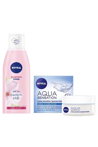NIVEA Aqua Sensation Canlandırıcı Bakım Kremi 50 ml Yüz Yatıştırıcı Tonik 200 ml