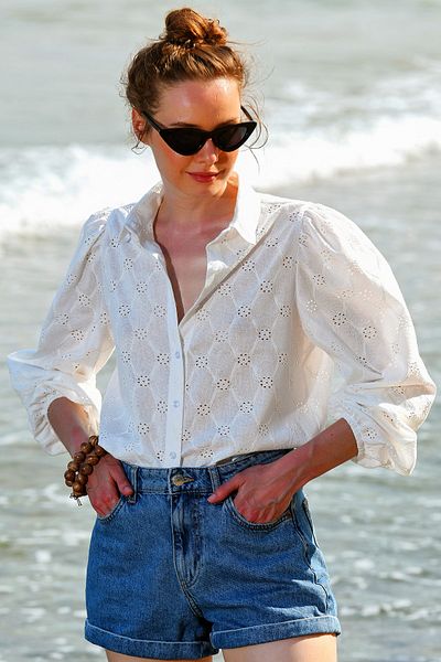 Trend Alaçatı Stili Shirt - White - Regular fit