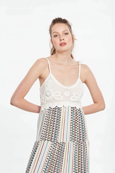 NİLİST Women's Knitted Detailed Flowing Long Dress