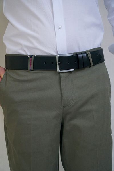 Bomonti Ανδρική ζώνη Bomonti 4,5 cm ίσια τεχνητή
