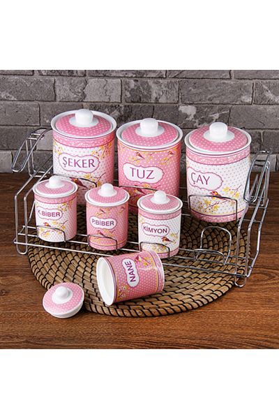 Ün-Ev 7-Piece Porcelain Luxury Spice Rack