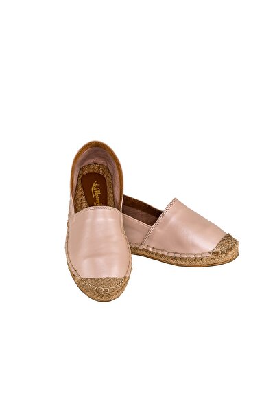 Moosefield Women's Pink Genuine Leather Handmade Espadrille