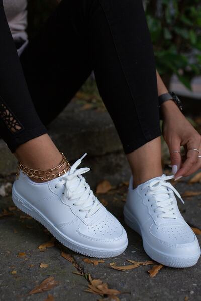 Moda Değirmeni Λευκό-λευκό Γυναικείο Sneaker 2m1003-101-0001