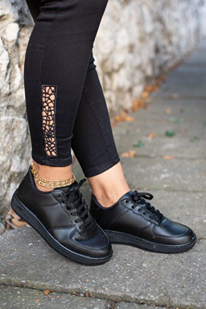 Moda Değirmeni Μαύρο-μαύρο Γυναικείο Sneaker 2m1003-101-0001