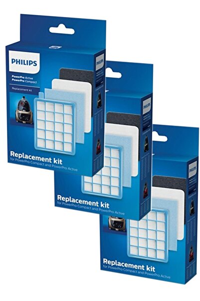 Philips مجموعة فلتر هيبا Powerpro Compact - 3 صناديق FC 8517
