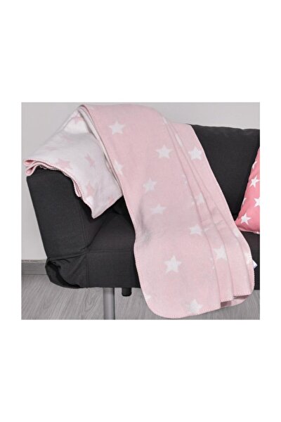 Odeon Cotton Pink Star Patterned Baby Blanket