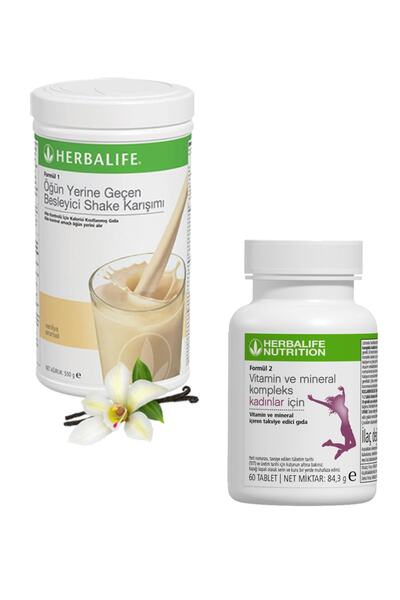 Herbalife Formül 1 Shake Vanilya + Formül 2 Vitamin Kadın 60 Tablet