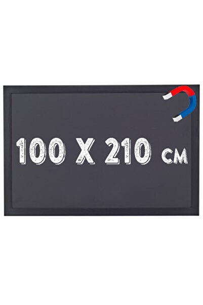Chalky 100x210 Cm Kara Tahta Siyah Çerçeveli - Tebeşir Yazı Tahtası - Siyah