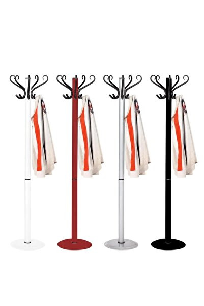 Evin Askı Çelik Portmanto Ayaklı Askılık Bordo