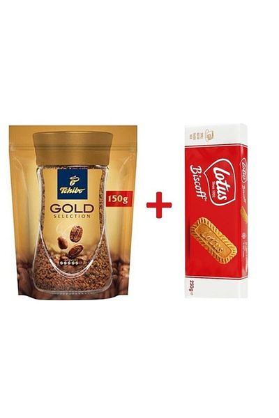 Lotus Biscoff Caramelized 250 Gr + Gold Selection Coffee 150 Gr Biscuit and Coffee Set