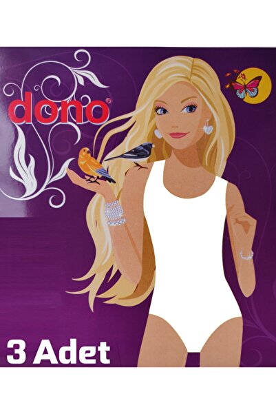 Dono Body alb din 3 piese pentru copii, cu capse și bretele groase