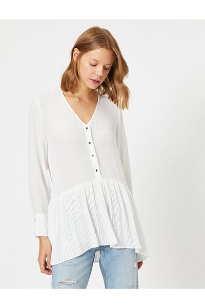 Koton Damen-Tunika mit Knopfdetail