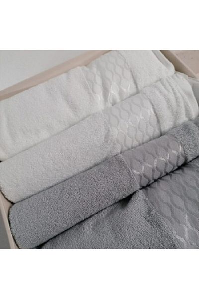 Özdilek Elissa Best Set Bath Set Gray - White