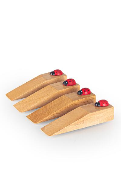 Lira 4 قطع سدادة باب خشبية على شكل خنفساء