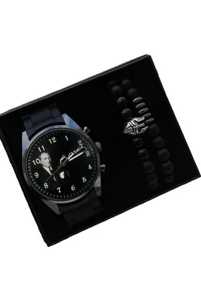 Spectrum Ataturk Themed Men's Wristwatch Men's Bracelet Combination Watch Gift for Lover Men's Watch Gift for Men