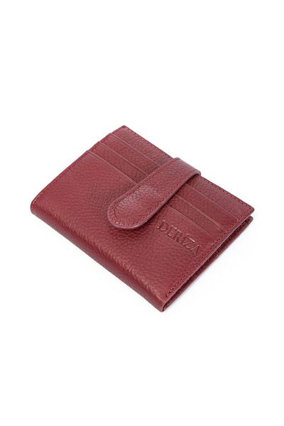 Deriza Πορτοφόλι θήκης κάρτας Γνήσιο δέρμα Claret Red
